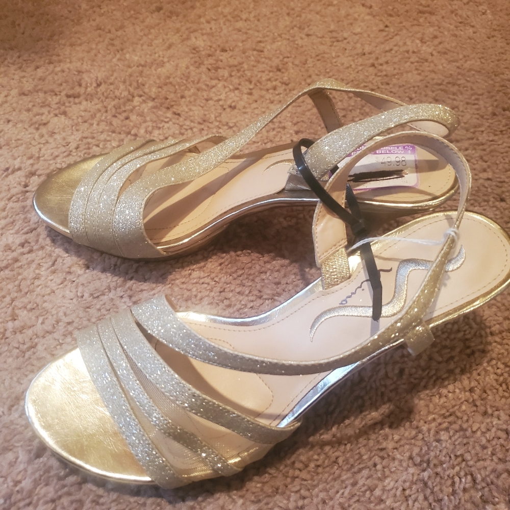 Gold Nina heels